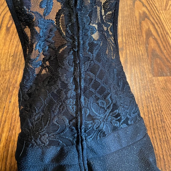 Altar’d State S black cocktail dress spaghetti straps lace sparkles size small - Picture 9 of 9